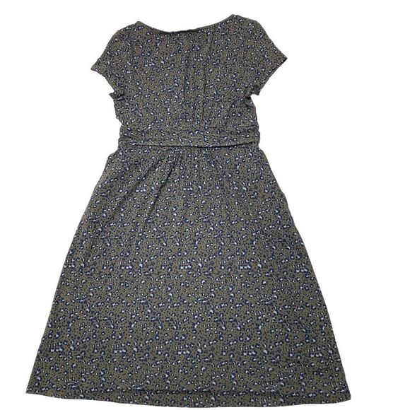 Boden Amelie Jersey Stretch Knit Dress Green Leopard Print Women's Sz 6R Pockets - Picture 2 of 16